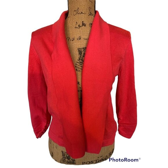 👗 2/$30 👗 89th & Maddison Candy Apple Red Cardigan NWT Large - Picture 1 of 5